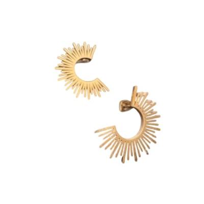 MITH SB TAKI Paslanmaz Çelik Yarım Daire Güneş Küpe, Altın Rengi, 2.3 cm x 2 cm, Günlük Kullanım