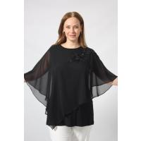 Moda Berray 5040 Pul Payet Aplikli Şifon Kombin Büyük Beden Şık Bluz -