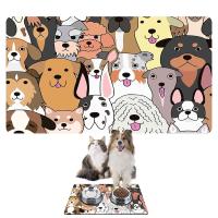 Monnhein Mama ve Su Evcil Hayvan Beslenme Matı, Kolay Temizlenen Emici Su Geçirmez Kumaş, Küçük Orta Boy ve Büyük Kedi ve Köpekler için Dayanıklı Köpek Kedi Paspas (40x60, Renkli Köpekler)