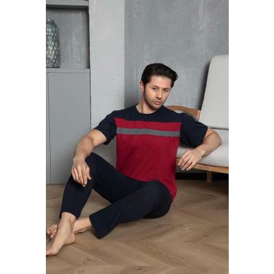 Moon Gri Bordo Pamuklu Pijama Takımı, moon pijama