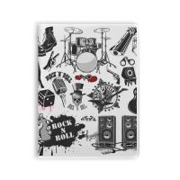 Müzik Enstrümanları Kombinasyon İllüstrasyon Desenli Defter Sakız Kapağı Günlük Yumuşak Kapak