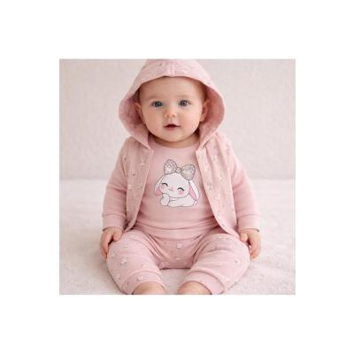 MYZİ STORE Kız Bebek%100 Pamuk 3'lü Takım Kuş ve Çiçek Nakış Desenli BEDEN: 03-36-69 AY
