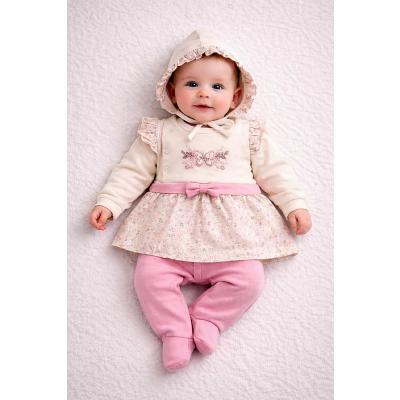 MYZİ STORE Kız Bebek%100 Pamuk 5'li Takım Kelebek ve Çiçek Desenli BEDEN: 1-2-3 AY- Mürdüm Yeni Doğan