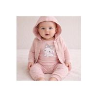 MYZİ STORE Kız Bebek%100 Pamuk 3'lü Takım Tavşan ve Çiçek Desenli BEDEN: 03-36 - 69-912 AY -