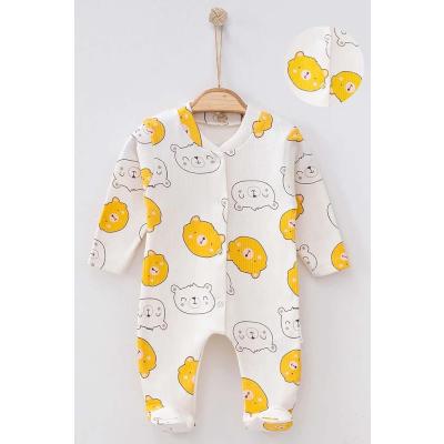 MYZİ STORE Yenidoğan Kız Bebek Kıyafeti 3 lü Organik Pamuklu Çiçek Desenli Tulum