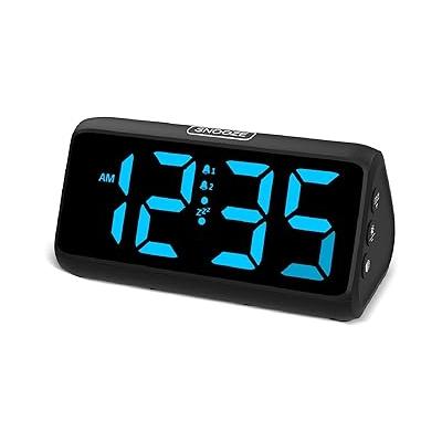 Netzu Derin uykular için yüksek sesli çalar saat, LED ekranlı, çift alarm, 5 parlaklık kısıcı, 4 ses seviyesi, kapatma hafızası, çalar saat, komodin, çocuklar, gençler, yaşlılar ve ağır uyuyanlar için