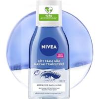 NIVEA Çift Fazlı Göz Makyaj Temizleyici 125 ml,Biotin,Kirpik Bakımı,Suya Dayanıklı Maskara ve Makyaj