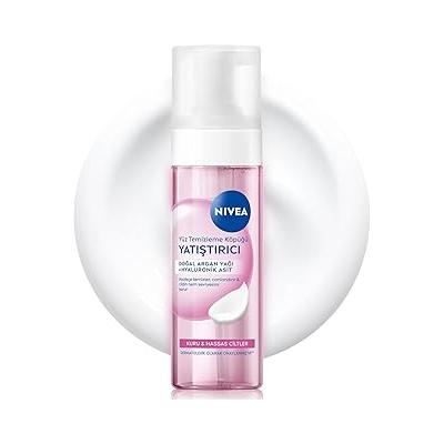 NIVEA Yüz Yıkama Köpüğü Yatıştırıcı 150 ml, Kuru Ciltler, Derinlemesine Yüz Temizleme, Doğal Badem Yağı ile Cilt Bakım