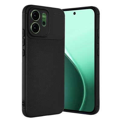 Oppo İle Uyumlu Reno 14F Kılıf Auto Focus Karbon Görünümlü Silikon Kapak Siyah, Karbon-Reno 14F Kılıf