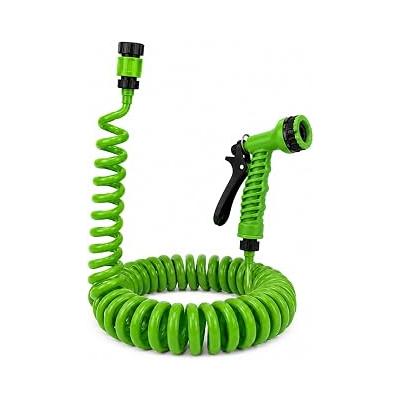 Orret Home 15 Metre Spiral Bahçe Sulama Hortumu Seti, 7 Fonksiyonlu Sprey Tabancalı Uzayabilir Kompakt Hortum, Pratik Bahçe Hortumu, Araç Yıkama Balkon Çiçek Sulama Hortumu(15 Metre Fıskiye Seti)