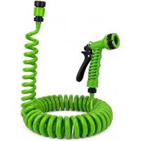 Orret Home 15 Metre Spiral Bahçe Sulama Hortumu Seti, 7 Fonksiyonlu Sprey Tabancalı Uzayabilir Kompakt Hortum, Pratik Bahçe Hortumu, Araç Yıkama Balkon Çiçek Sulama Hortumu(15 Metre Fıskiye Seti)