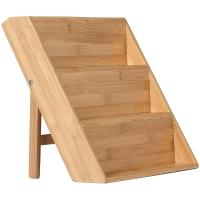 Orret Home 3 Katlı Doğal Bambu Ayaklı Baharatlık Rafı Organizer – Tezgah Üstü ve Çekmece İçi Kullanıma Uygun, Katlanabilir, Kaymaz Ayaklı, Kompakt ve Şık Tasarımlı Mutfak Düzenleyici