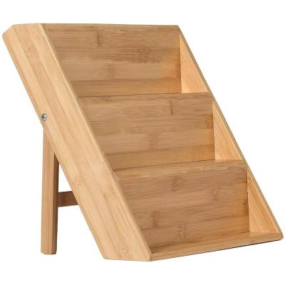 Orret Home 3 Katlı Doğal Bambu Ayaklı Baharatlık Rafı Organizer – Tezgah Üstü ve Çekmece İçi Kullanıma Uygun, Katlanabilir, Kaymaz Ayaklı, Kompakt ve Şık Tasarımlı Mutfak Düzenleyici