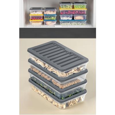 Orret Home 4 Adet Buzdolabı Organizeri, Buzdolabı İçin Çok Amaçlı Saklama Kabı, Fresh Box, Şeffaf ve Ayarlanabilir, Gıdaları Taze Tutma Özelliği, Mutfak Düzenleyici (1200 Ml)