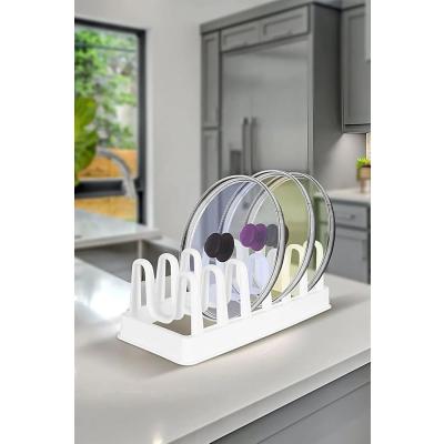 Orret Home Plastik 6 Bölmeli Tencere Kapağı ve Tabak Düzenleyici Organizer, Dolap İçi ve Tezgah Üstü Kapak Organizeri, Mutfakta Düzen Sağlayan Çok Yönlü Depolama Çözümü