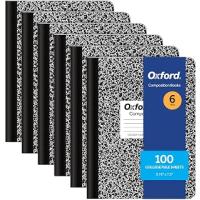 Oxford Kompozisyon not defterleri, okul malzemeleri, okul için not defterleri, okul ve ofis için Compbook defteri, dergi, kolej kağıdı, 24,5 x 19,8 cm, 100 yaprak, siyah, 6 adet (63767)