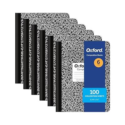 Oxford Kompozisyon not defterleri, okul malzemeleri, okul için not defterleri, okul ve ofis için Compbook defteri, dergi, kolej kağıdı, 24,5 x 19,8 cm, 100 yaprak, siyah, 6 adet (63767)