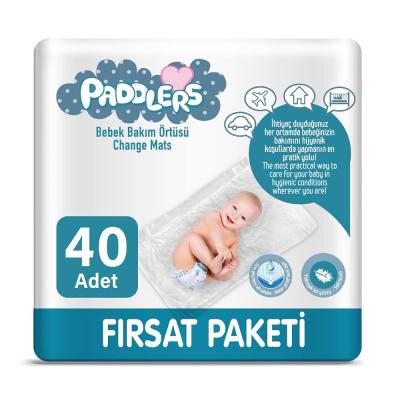 Paddlers Bebek Bakım Örtüsü 60x60 cm 40 Adet (4x10) – Alt Açma, Yatak Koruyucu