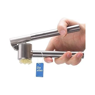 Paslanmaz çelik sarımsak presi – sarımsak kesici, sarımsak ezici, sağlam paslanmaz çelik saplı, pratik bir mutfak yardımcısı ve mutfak aleti, 15,8 x 5 cm