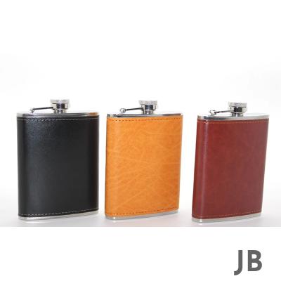 Paslanmaz Çelik Tekli 8 Oz Derili Matara  Alk2661