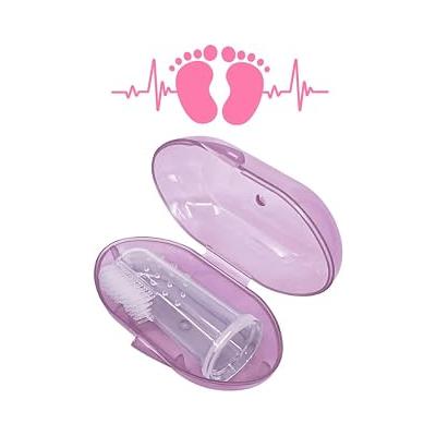 Pembe Kız Bebek Çocuk Silikon Parmak Diş Kaşıyıcı Dil Temizleyici Diş Fırçası