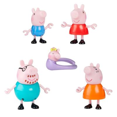 Peppa Pig Peppa'nın 5 Kişilik Ailesi ve Bebek Evie | El Ele Tutuşabilen Hareketli Figürler | 3 Yaş ve Üzeri Kız ve Erkek Çocuklar İçin Okul Öncesi Oyuncak