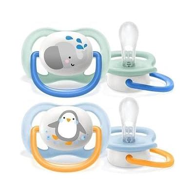 Philips Avent Ultra Air Emzik, Erkek Bebekler için 0-6 Ay, 2’li Paket, Ortodontik Silikon, Geniş Hava Delikli, Mikrodalga Sterilize Edilebilir, BPA İçermez, Taşıma Kutulu, SCF080/05