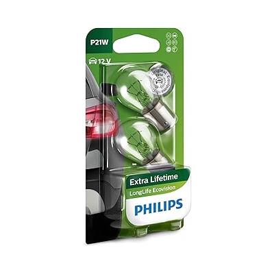 Philips P21W LongLife EcoVision Geri Vites Park Ampül Tek Duy, 12V, 2'li Paket Otomotiv Ampulü