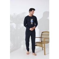 Pijama Takımı, L, erkekuzunkol, Siyah, erkek