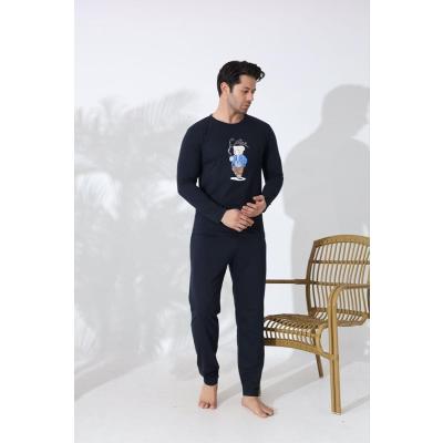 Pijama Takımı, L, erkekuzunkol, Siyah, erkek