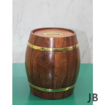 Pirinç Ahşap Fıçı Kumbara 1996