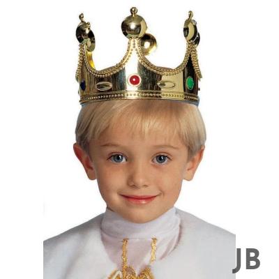 Plastik Kral Tacı Altın Renk Çocuk Boy