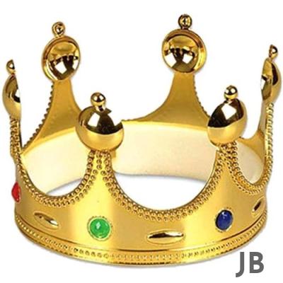 Plastik Kral Tacı Altın Renk Yetişkin Boy 55 Cm