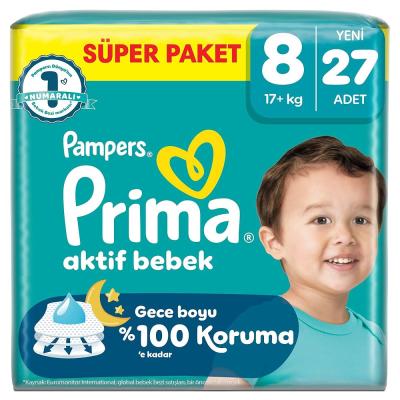 Prima Bebek Bezi Aktif Bebek Süper Paket 8 Beden 27 Adet