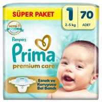 Prima Bebek Bezi Premium Care 1 Numara 70 Adet Ekonomik Paket