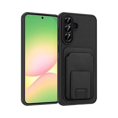 PSR Aksesuar Samsung Galaxy Uyumlu Kart Bölmeli TPU Kılıf – Şeffaf Esnek Telefon Koruyucu Kapak, Anti Shock Tasarım (Siyah, Galaxy A56)