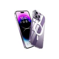 PSR aksesuar Şeffaf Magsafe Wireless Kablosuz Şarj Destekli Sert Esnek Silikon Telefon Kılıfı İphone 14 Pro Max ile uyumlu