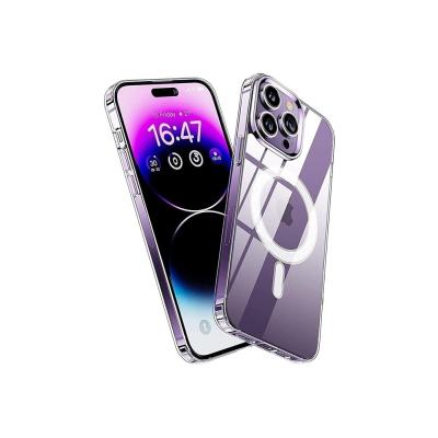 PSR aksesuar Şeffaf Magsafe Wireless Kablosuz Şarj Destekli Sert Esnek Silikon Telefon Kılıfı İphone 14 Pro Max ile uyumlu