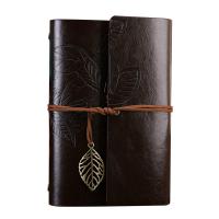 Retro Vintage yapraklı not defteri, klasik PU deri kapak, seyahat defteri, travel journal, günlük, seyahat günlüğü, doldurulabilir eskiz defteri, Sketchbook, 130x185mm