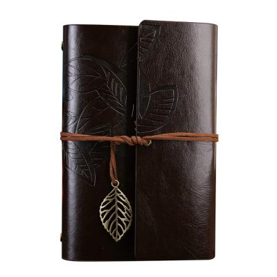 Retro Vintage yapraklı not defteri, klasik PU deri kapak, seyahat defteri, travel journal, günlük, seyahat günlüğü, doldurulabilir eskiz defteri, Sketchbook, 130x185mm