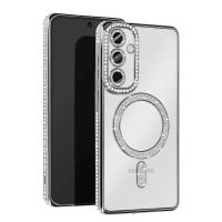 Samsung ile Uyumlu Galaxy S25 Edge Joke Simli Mgsafe Silikon Kılıf Gümüş, Joke Simli-Samsung S25 Edge Kılıf