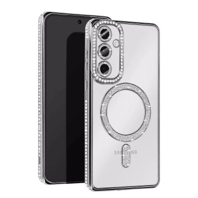 Samsung ile Uyumlu Galaxy S25 Edge Joke Simli Mgsafe Silikon Kılıf Gümüş, Joke Simli-Samsung S25 Edge Kılıf