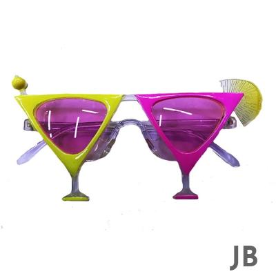 Sarı Pembe Renk Martini Parti Gözlüğü