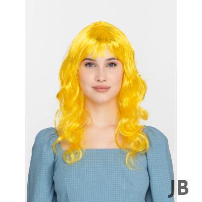 Sarı Renk Uzun Dalgalı Parti Peruğu