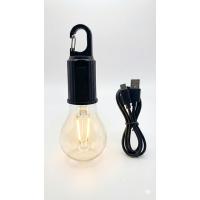 Şarjlı Taşınabilir LED Ampul Lamba – USB ile Şarj Edilebilir, 3 Kademeli Işık, Asma Kancalı & Kamp, Bahçe, Dolap, Balkon, Banyo İçin Acil Aydınlatma (3200K)