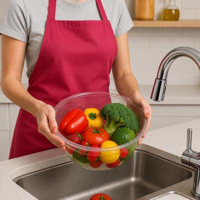Şeffaf 7 Litre Leğen, Sebze Meyve Yıkama Kabı, Plastik Badya, Mutfak Banyo ve Çok Amaçlı Saklama Kullanımına Uygun Yıkama Kabı