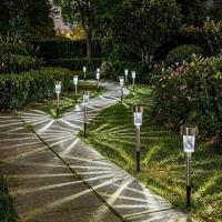 Senon 10'lu Metal Gövdeli Güneş Enerjili Led Bahçe Aydınlatması Solar Lamba Dekoratif Saplama Bahçe Yol Lambası