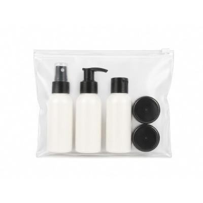 Seyahat Şişesi Seti 6 Parça(5 Dolum Kabı + 1 Taşıma Çantası) – Uçak Kabin Uyumlu Dolum Şişeleri, Şampuan, Krem ve Kozmetik Taşıma Seti, Sızdırmaz Kapaklı, Şeffaf Çantalı (Krem Renk)