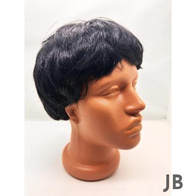 Siyah Renk Kısa Kesim İçi Astarlı Erkek Peruğu