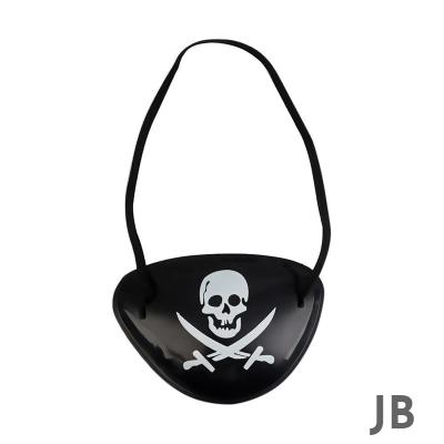 Siyah Renk Kuru Kafa Baskılı Plastik Korsan Göz Maskesi Korsan Göz Bandı